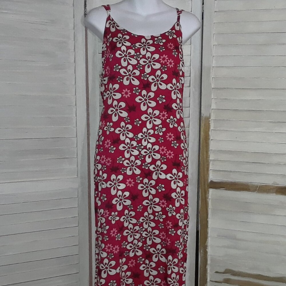 Floral Midi Dress, Speghetti Strap, Back Waist Ties, Vacation Casual